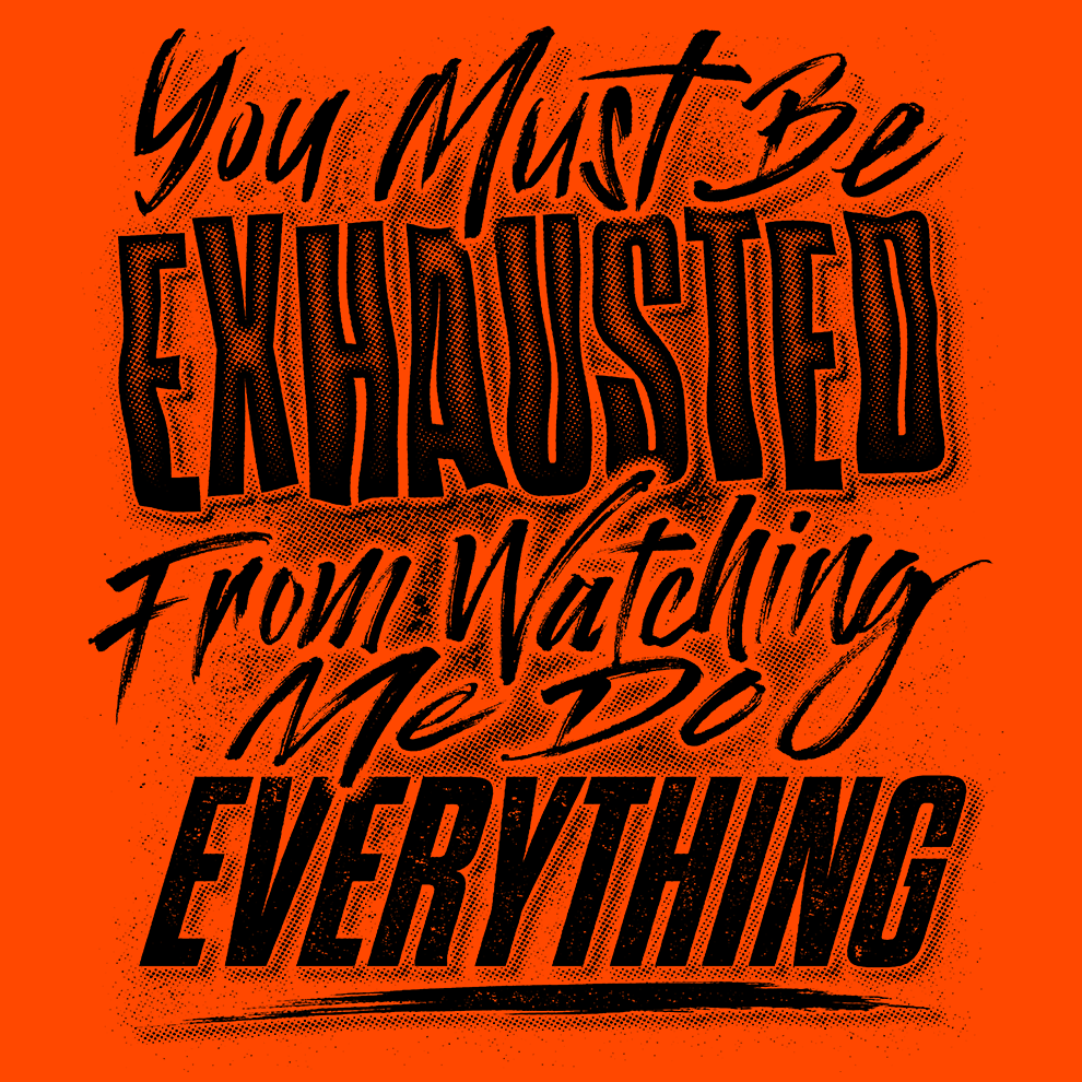 Exhausted - Long Sleeve Hi-Vis T-Shirt