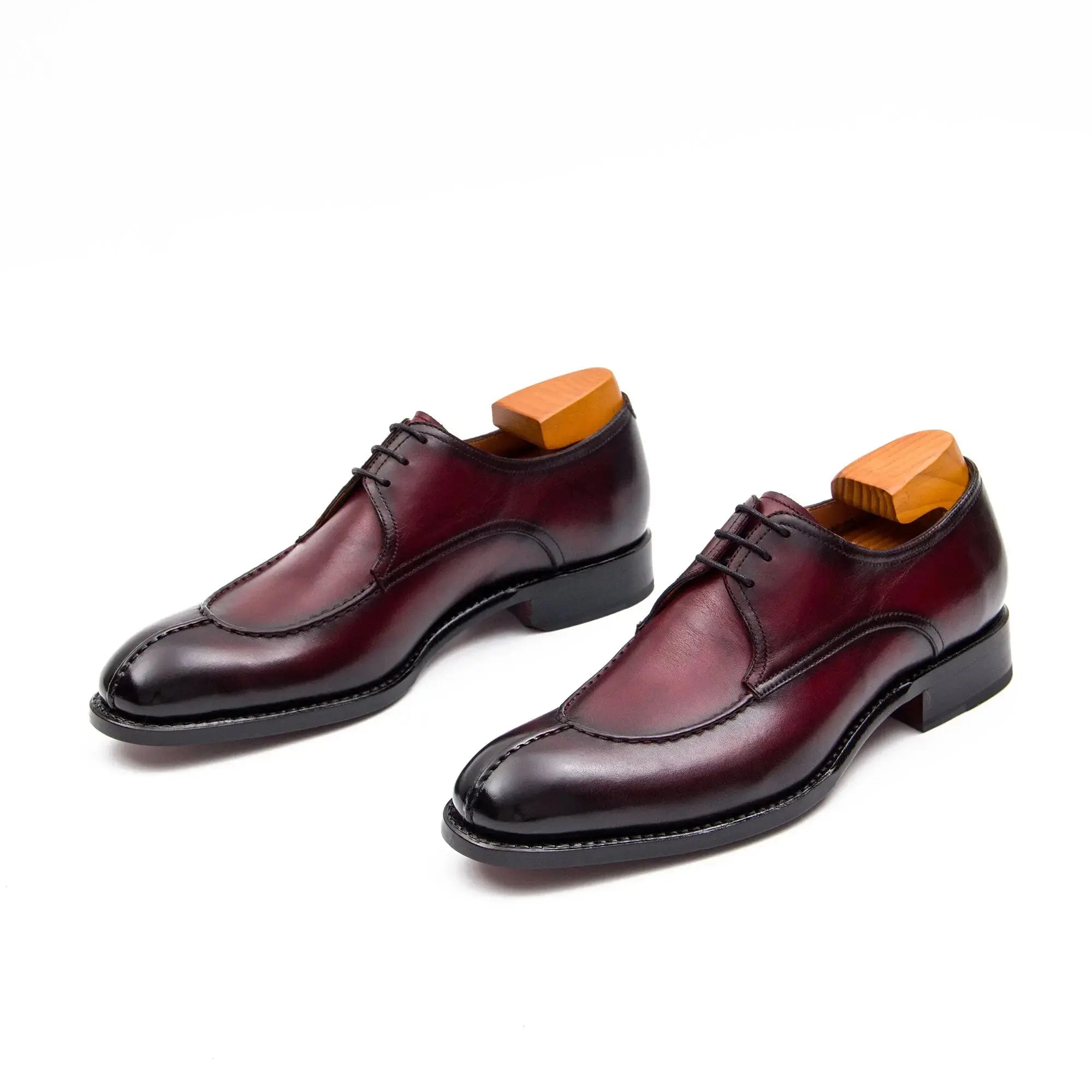 Burgundy leather Derby shoes Divinch