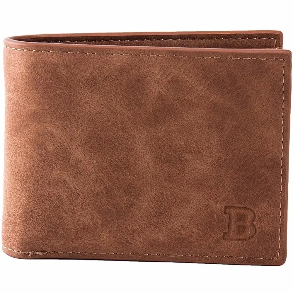 Men's Suede Wallet with Coin Bag Zipper Gentleman.Clothing