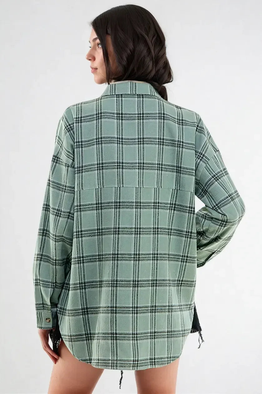Plaid Serenity Shirt by FitKitty Culture™ Fitkitty Culture Athleisure Wear, Yoga Wear & Women's Clothing