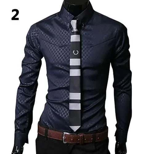 men's luxury Social Business Style Slim Soft Comfort Long Sleeve Gentleman.Clothing