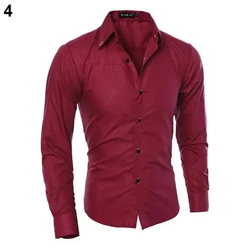 men's luxury Social Business Style Slim Soft Comfort Long Sleeve Gentleman.Clothing