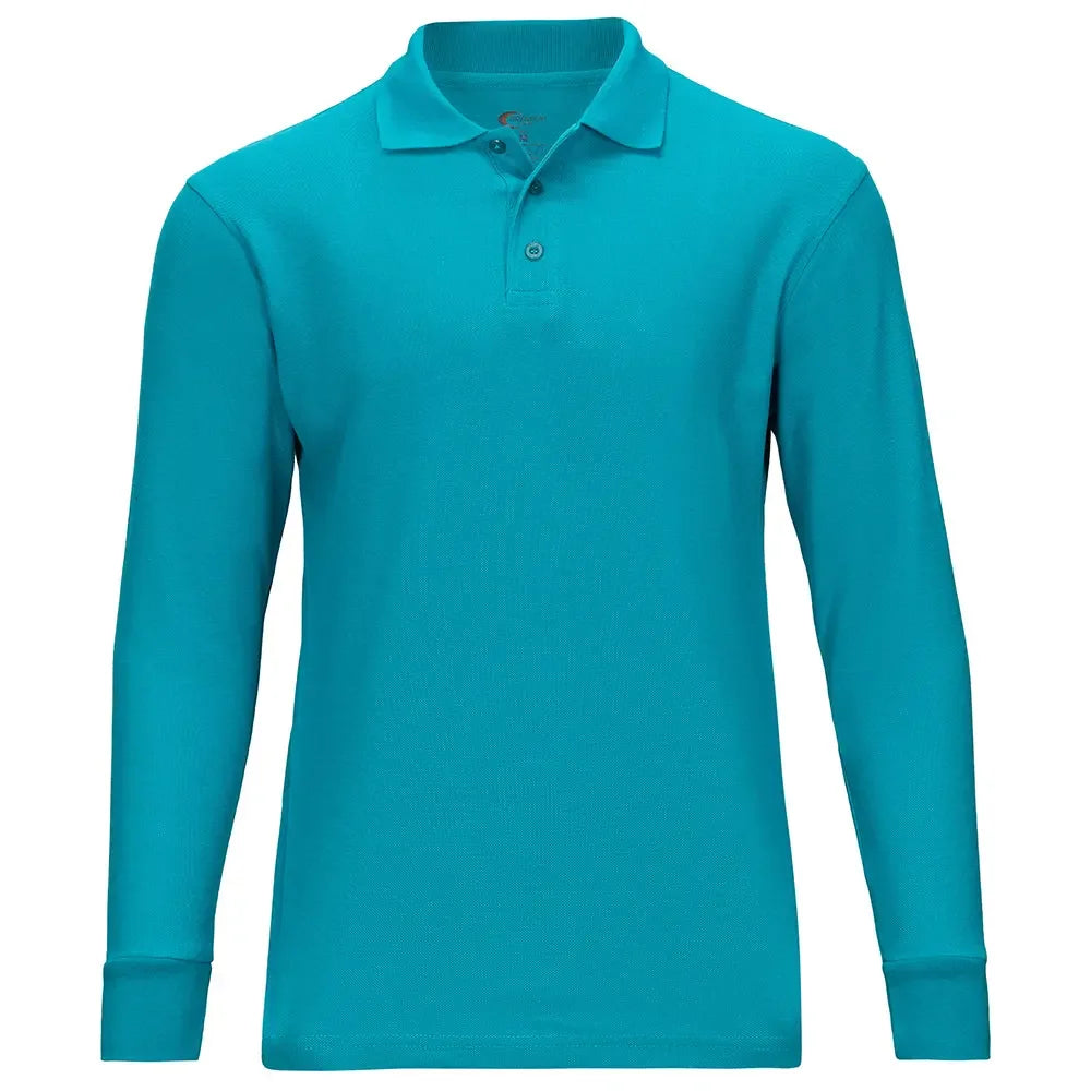 Men's Long Sleeve Pique Polo Shirt - Big Size Wholesale Bulk School Uniforms