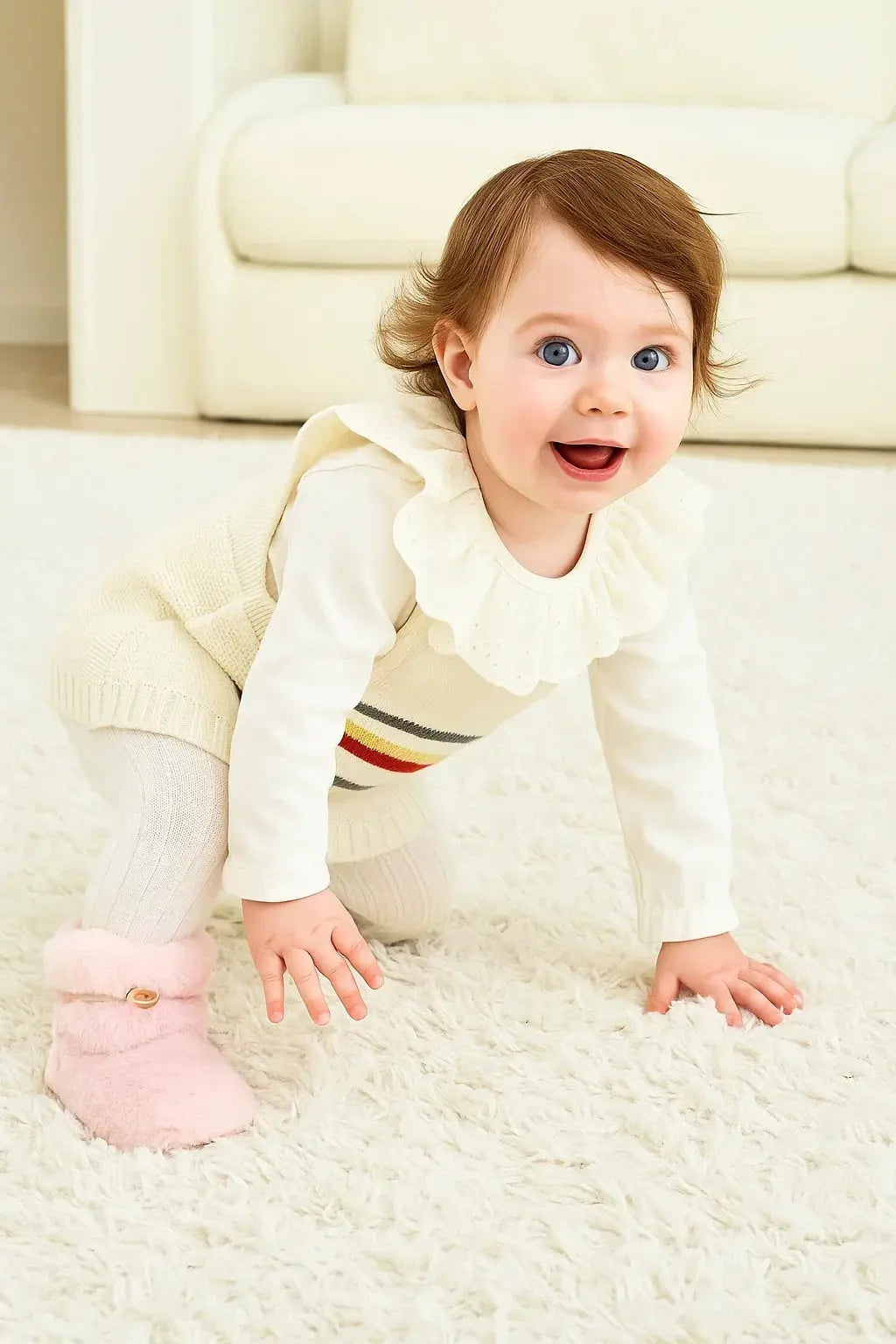 Newborn Baby Solid Color Plush Warm Shoes Outfits In Autumn & Winter MyKids-USA®