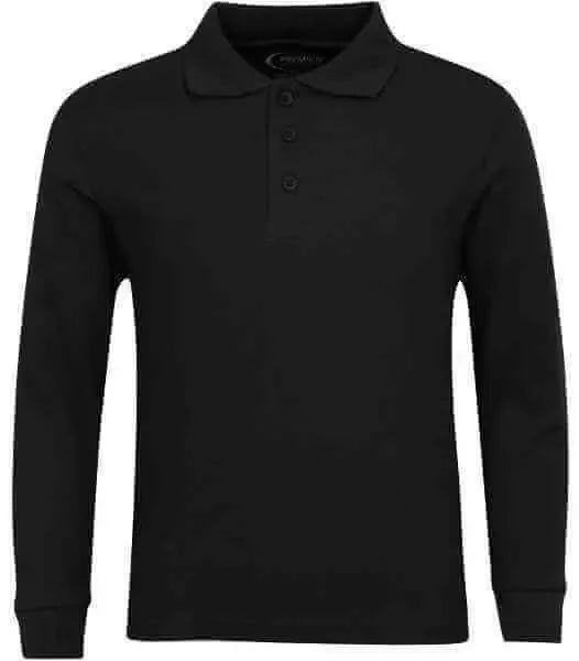 Men's Long Sleeve Pique Polo Shirt - Big Size Wholesale Bulk School Uniforms