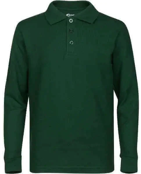 Men's Long Sleeve Pique Polo Shirt - Big Size Wholesale Bulk School Uniforms