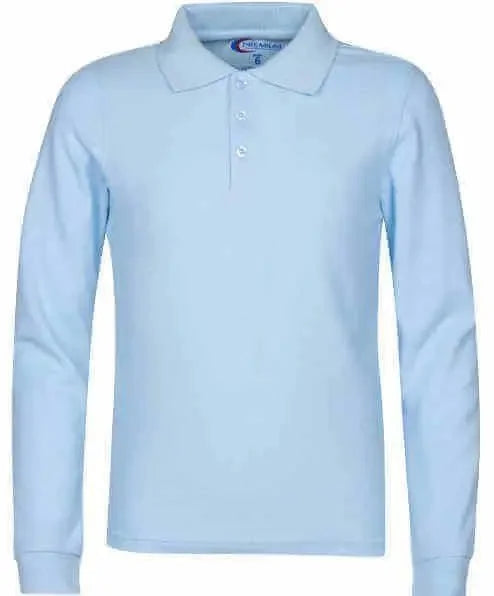 Men's Long Sleeve Pique Polo Shirt - Big Size Wholesale Bulk School Uniforms