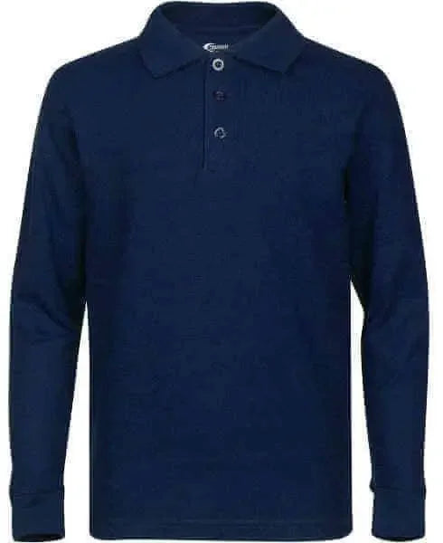Men's Long Sleeve Pique Polo Shirt - Big Size Wholesale Bulk School Uniforms