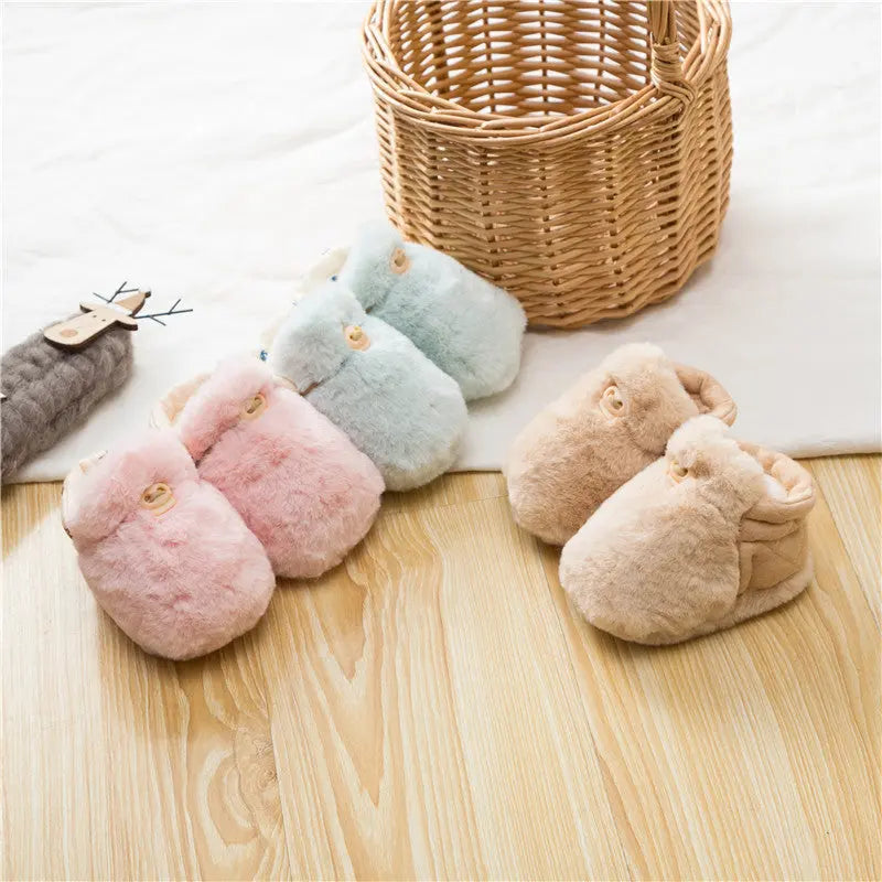 Newborn Baby Solid Color Plush Warm Shoes Outfits In Autumn & Winter MyKids-USA®
