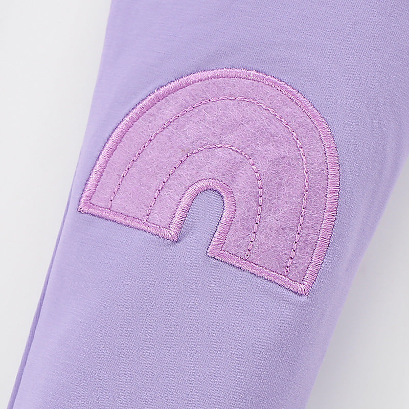 Autumn Arrival Baby Kids Girls Rainbows Pattern Casual Pants