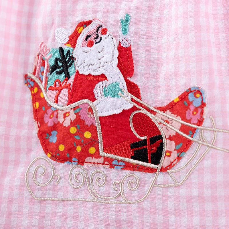 Autumn Arrival Cartoon Animals Christmas Pattern Long Sleeves Crew Neck Dress for Stylish Girls