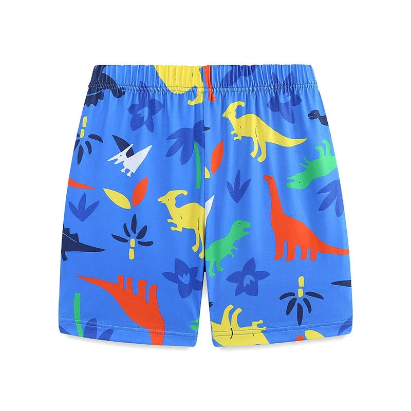 Summer Baby Kids Colorful Dinosaurs Pattern T-shirt and Shorts Casual Clothing Set for Boys