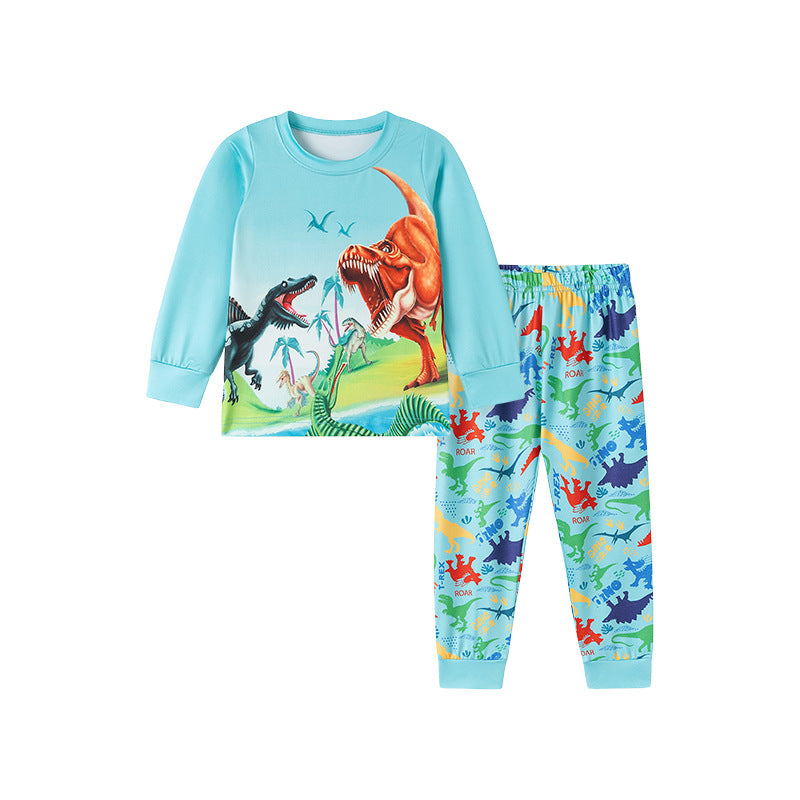 Dino World Kids Pajama Set – Long Sleeve Top and Pants, Fun Dinosaur Print