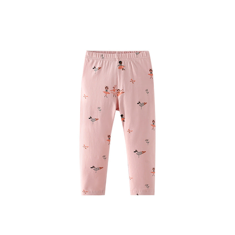 Autumn Arrival Baby Kids Girls Cartoon Ballerina Cute Pants