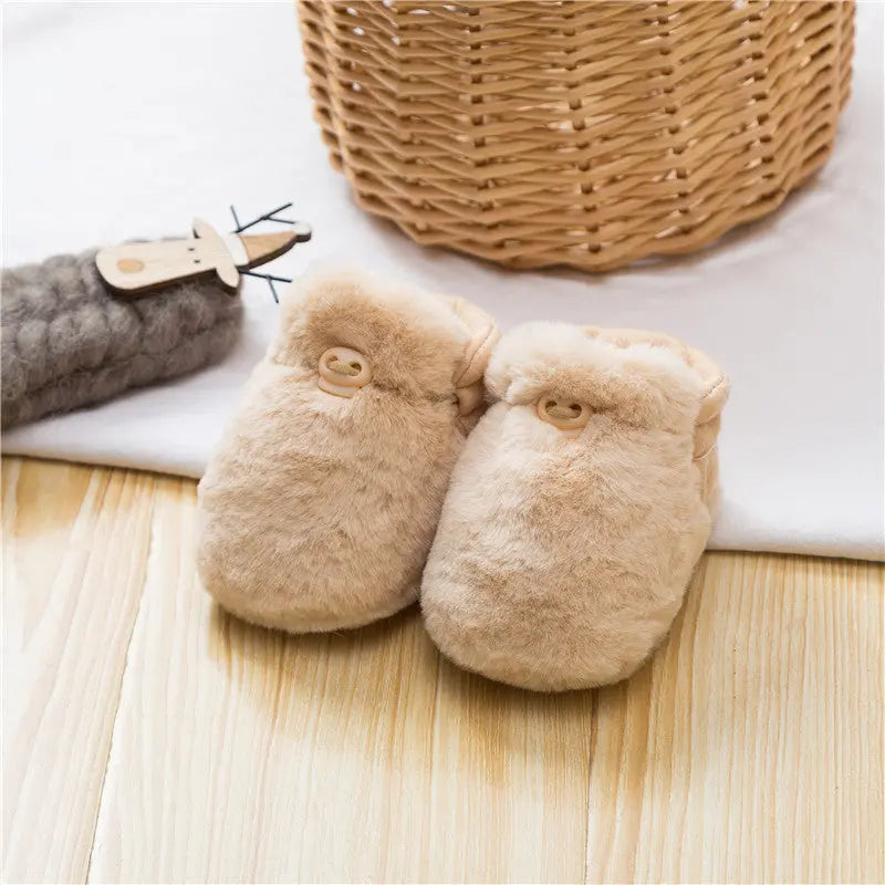 Newborn Baby Solid Color Plush Warm Shoes Outfits In Autumn & Winter MyKids-USA®