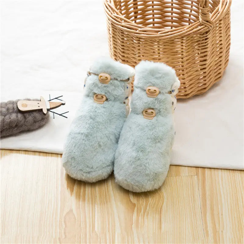 Newborn Baby Solid Color Plush Warm Shoes Outfits In Autumn & Winter MyKids-USA®