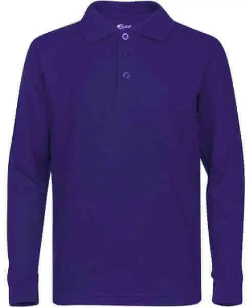 Men's Long Sleeve Pique Polo Shirt - Big Size Wholesale Bulk School Uniforms