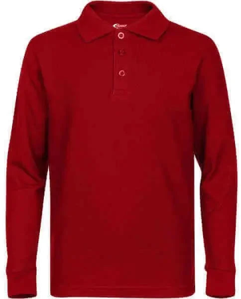 Men's Long Sleeve Pique Polo Shirt - Big Size Wholesale Bulk School Uniforms