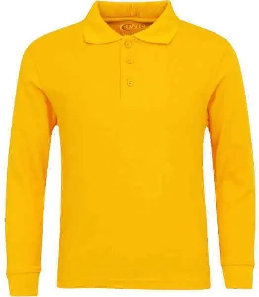 Men's Long Sleeve Pique Polo Shirt - Big Size Wholesale Bulk School Uniforms